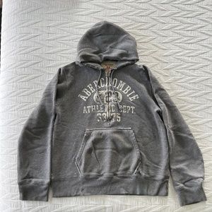 Vintage Abercrombie and Fitch Gray Hoodie Distressed Medium
